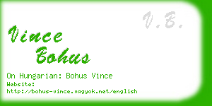 vince bohus business card